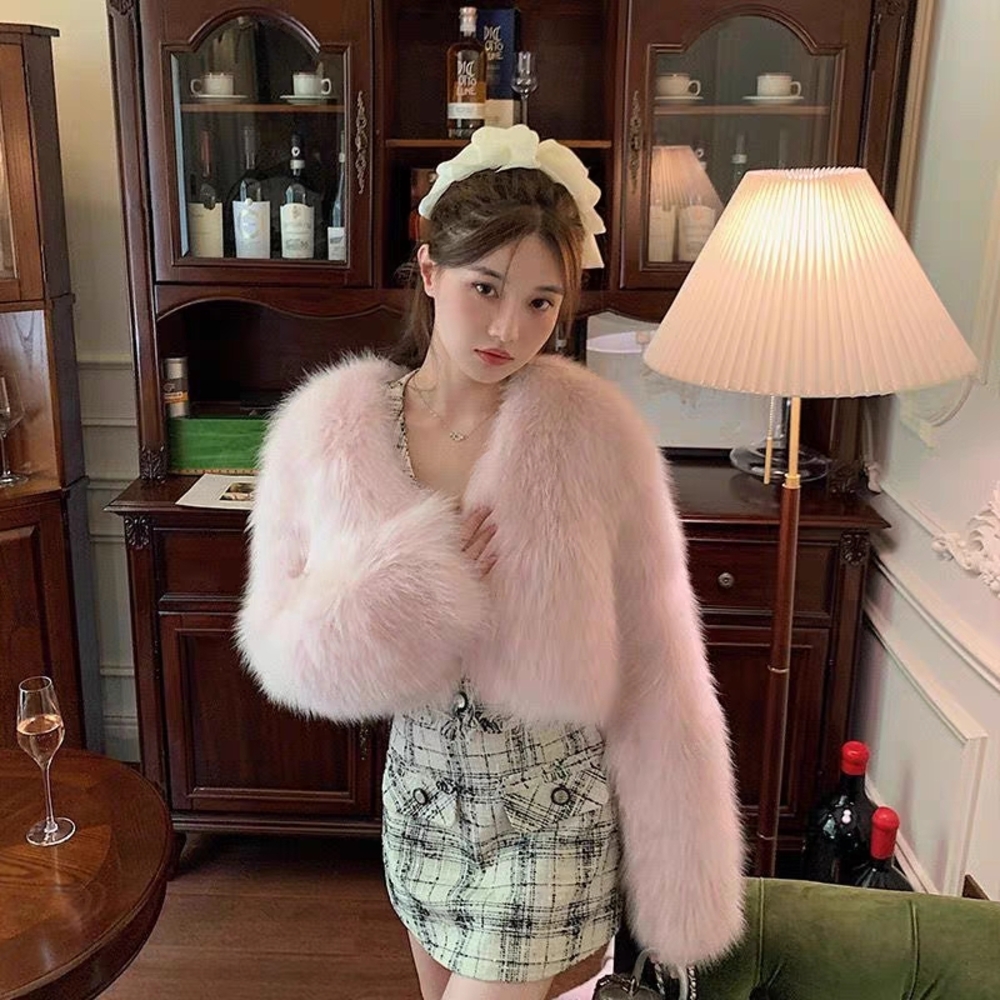 SOLD Cute Pink Faux Fur Jacket